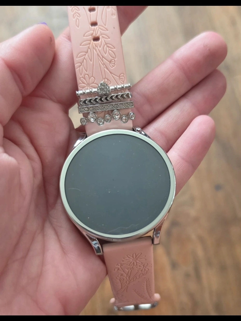 Samsung Galaxy 6 44mm Smartwatch with Pink Floral Silicone Band